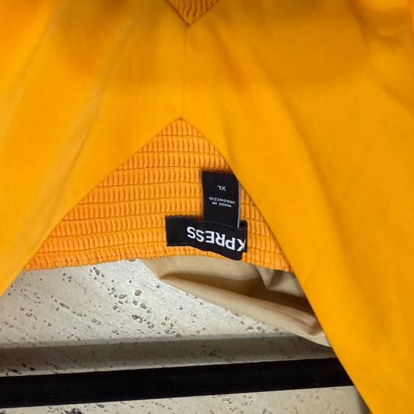 Express Yellow Maxi Sundress Flutter Sleeveless - Picture 9 of 10